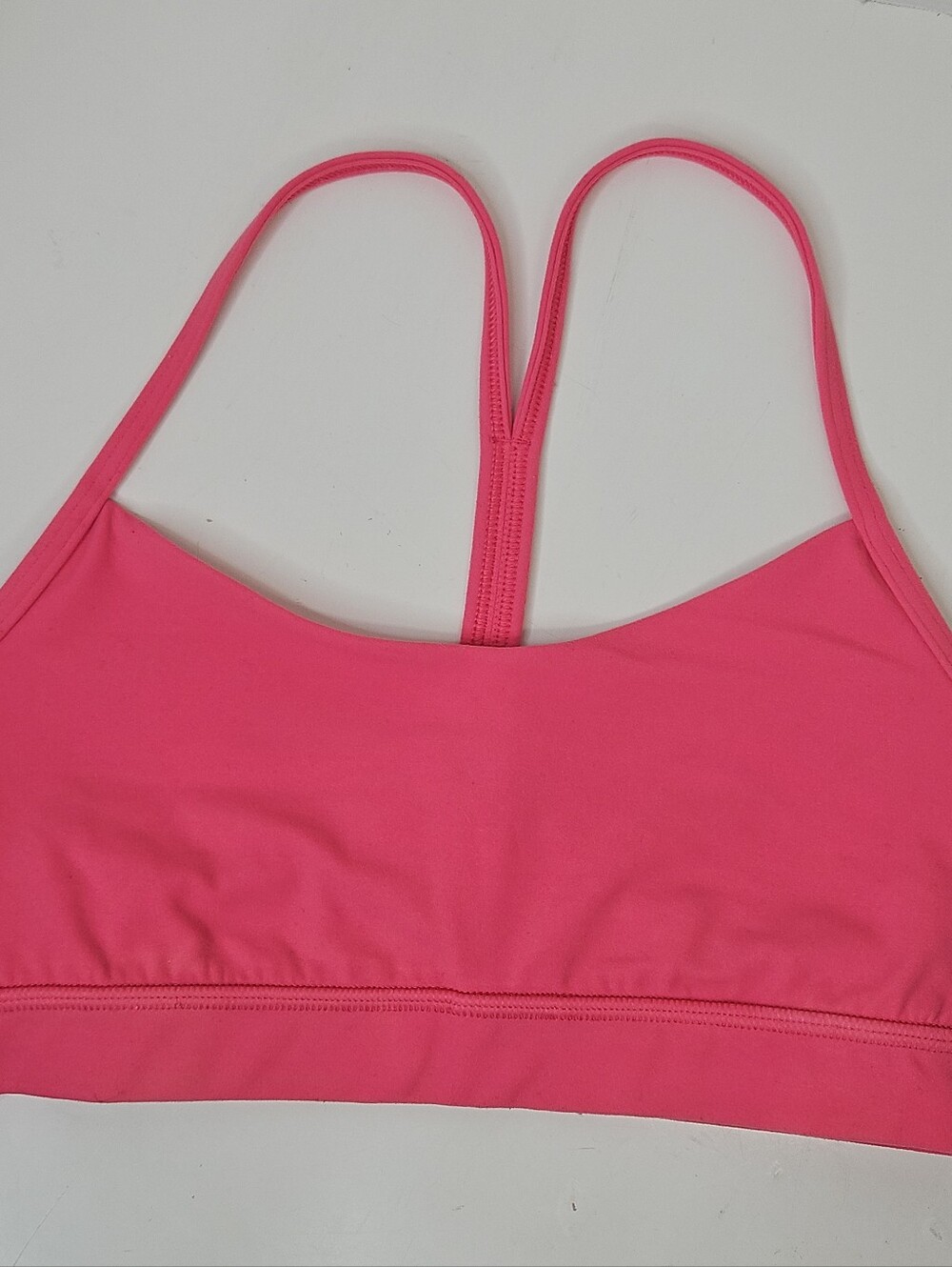 Lululemon Flow Y Nulu Longline Bra Size 6 Light Support Pink Yoga Athleisure